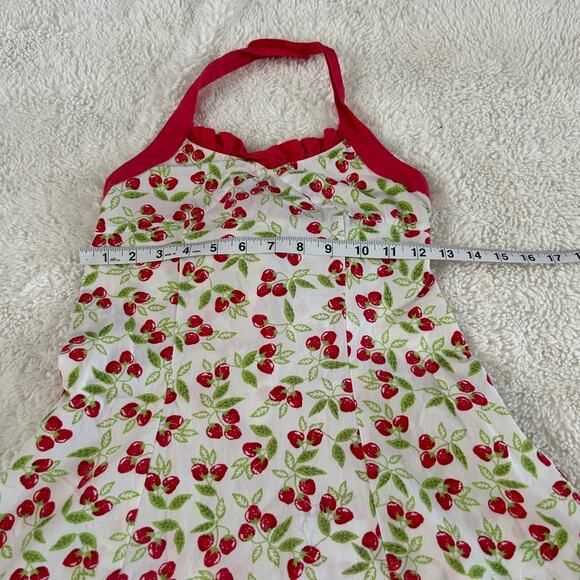 Charter Club Girls Size 10 100% Cotton Strawberry Print Dress Ruffle Halter Neck - Picture 3 of 6
